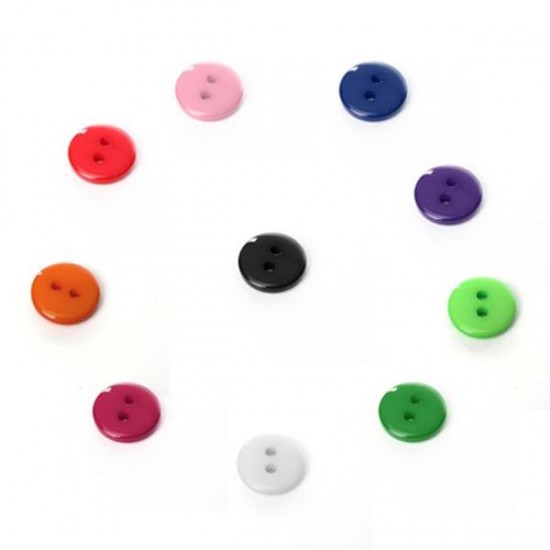 50psc Round Sewing 2 Holes Buttons Scrapbooking Embellishment DIY