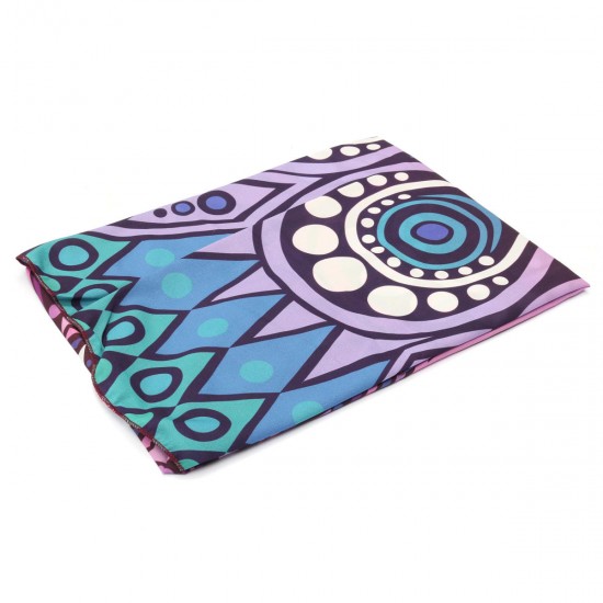 145CM Bohemia Floral Blue Purple Round Yoga Mat Beach Towel Shawl Wall Hanging Tapestry