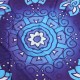 145CM Bohemia Floral Purple Blue Round Yoga Mat Beach Towel Shawl Wall Hanging Tapestry