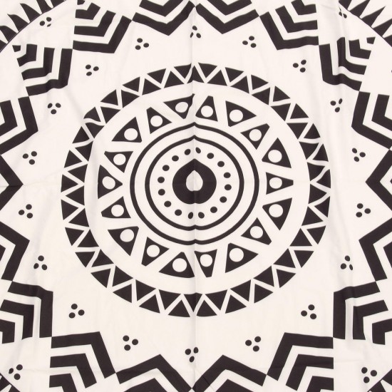 150CM Bohemia Black White Round Hippie Tapestry Throw Mandala Towel Yoga Mat Shawl Beach Gowns