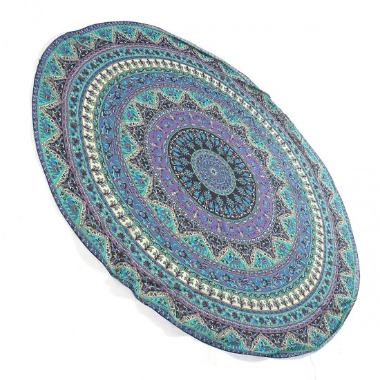 175CM Bohemia Round Yoga Blue Purple Mat Beach Printing Throw Towel Shawl Wall Hanging Tapestry