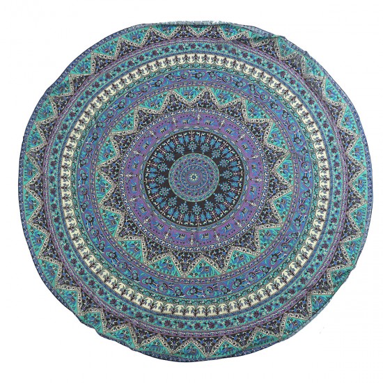 175CM Bohemia Round Yoga Blue Purple Mat Beach Printing Throw Towel Shawl Wall Hanging Tapestry