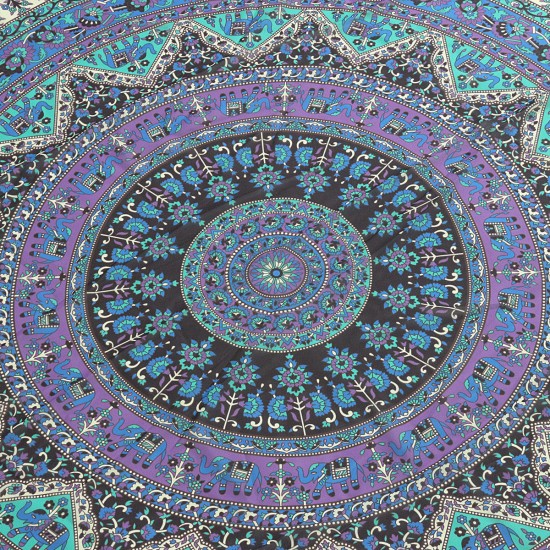 175CM Bohemia Round Yoga Blue Purple Mat Beach Printing Throw Towel Shawl Wall Hanging Tapestry