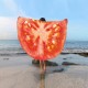 Fashion Women 3D Lemon Watermelon Fruit Printed Beach Towel Round Yoga Mat Shawl