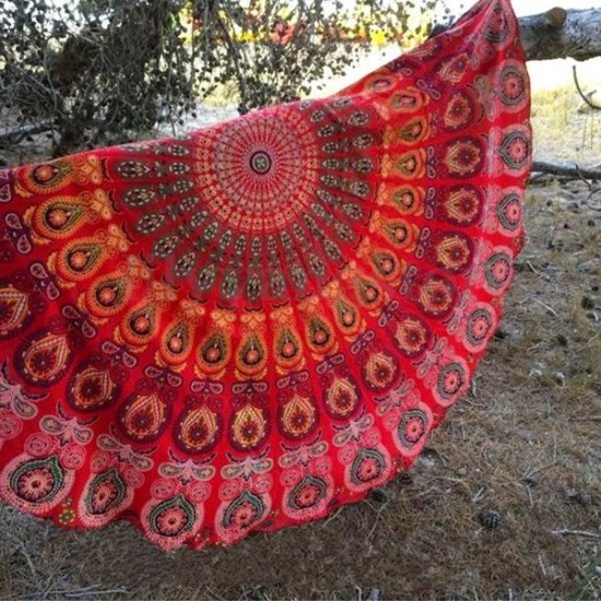 Mandala Round Yoga Mat Boho Decor Beach Printing Throw Towel Shawl  Wall Hanging Tapestry