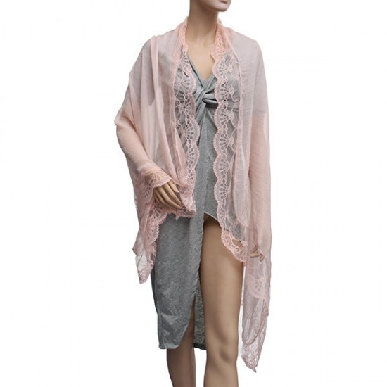 Women Ladies Chiffon Lace Floral Sunscreen Soft Scarves Shawl Neck Wrap Beach Gown