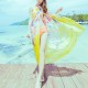 Women Summer Silk Floral Beach Towel Soft Long Sunscreen Scarf Shawl