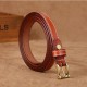 105CM Women Second Layer Leather Belt Leisure Pin Buckle Solid Sew Edge Waistband for Jeans Cowboy