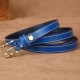 105CM Women Second Layer Leather Belt Leisure Pin Buckle Solid Sew Edge Waistband for Jeans Cowboy