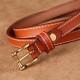 105CM Women Second Layer Leather Belt Leisure Pin Buckle Solid Sew Edge Waistband for Jeans Cowboy