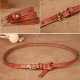 105CM Women Second Layer Leather Belt Leisure Pin Buckle Solid Sew Edge Waistband for Jeans Cowboy