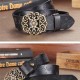 110CM Women 100% Second Layer Belt Cow Genuine Leather Flower Strap Retro Lotus Leaf Buckle Belts