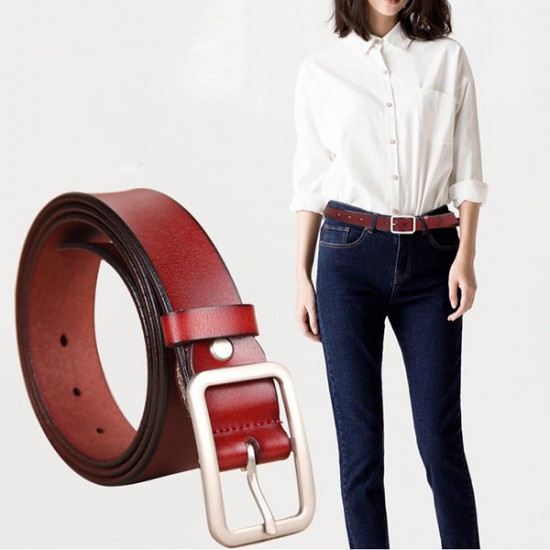 110CM Women Second Layer Leather Belt Pin Buckle Trousers Strap Casual Waistband for Jeans Cowboy 110CM Women Second Layer Leather Belt Pin Buckle Trousers Strap Casual Waistband for Jeans Cowboy