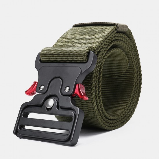 125cm 4.8cm Nylon Waist Leisure Belts Zinc Alloy Tactical Belt Quick Release Inserting Buckle