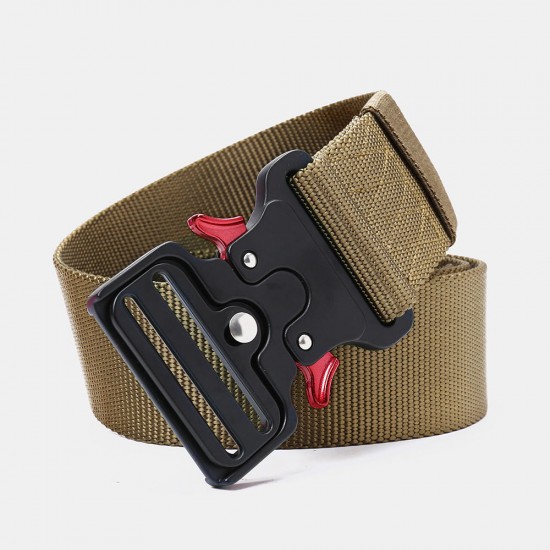 125cm 4.8cm Nylon Waist Leisure Belts Zinc Alloy Tactical Belt Quick Release Inserting Buckle