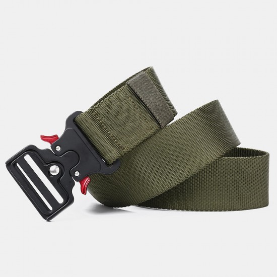 125cm 4.8cm Nylon Waist Leisure Belts Zinc Alloy Tactical Belt Quick Release Inserting Buckle