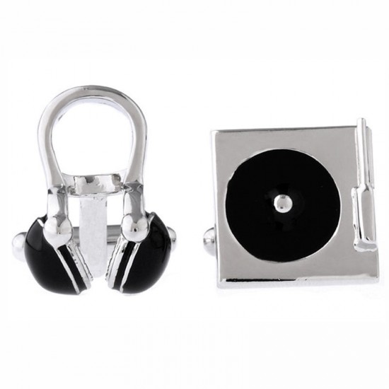 Unisex Musical Instrument CD Earphones Personal Stereo Cufflinks