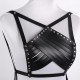 Women PU Leather Upper Body Binding Rivet Star Straps Tieband Single Lap Adjustable Fashion Belt