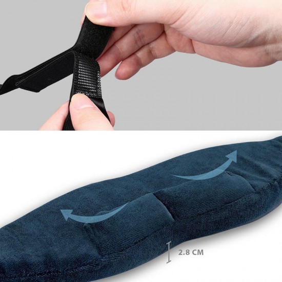 Adjustable Velvet Blackout 3D Contoured Eyeshade Eye Mask for Sleeping