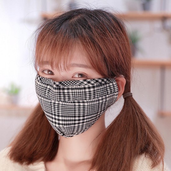 Unisex Cotton Plaid Mask Warm Dustproof Breathable Riding Face Mask Unisex Cotton Plaid Mask Warm Dustproof Breathable Riding Face Mask