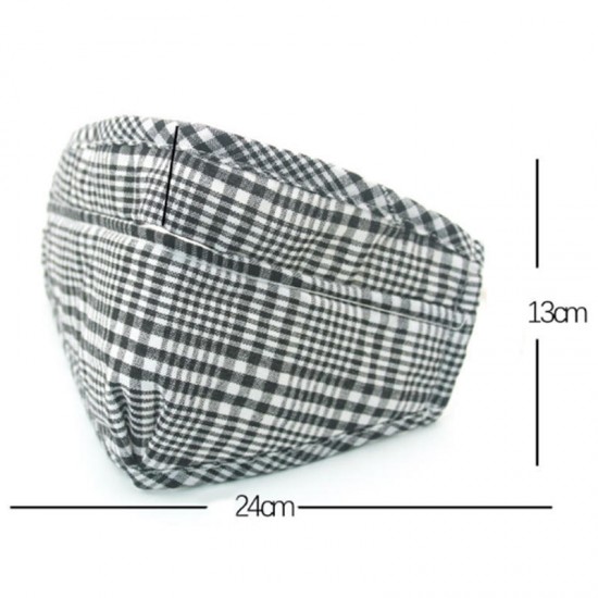 Unisex Cotton Plaid Mask Warm Dustproof Breathable Riding Face Mask