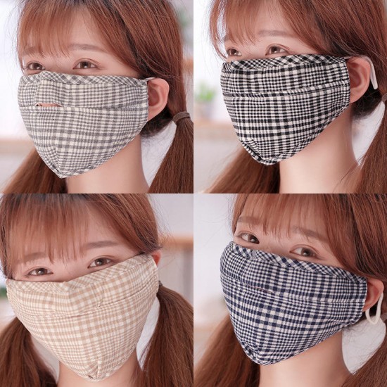 Unisex Cotton Plaid Mask Warm Dustproof Breathable Riding Face Mask Unisex Cotton Plaid Mask Warm Dustproof Breathable Riding Face Mask