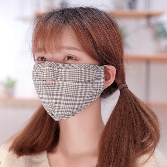 Unisex Cotton Plaid Mask Warm Dustproof Breathable Riding Face Mask Unisex Cotton Plaid Mask Warm Dustproof Breathable Riding Face Mask