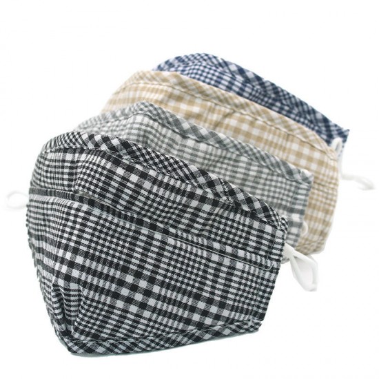 Unisex Cotton Plaid Mask Warm Dustproof Breathable Riding Face Mask Unisex Cotton Plaid Mask Warm Dustproof Breathable Riding Face Mask