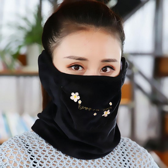 Unisex Warm Scarf Face Mask Embroidery Outdoor Riding Earmuffs Mask Unisex Warm Scarf Face Mask Embroidery Outdoor Riding Earmuffs Mask