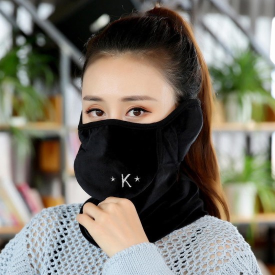 Unisex Warm Scarf Face Mask Embroidery Outdoor Riding Earmuffs Mask Unisex Warm Scarf Face Mask Embroidery Outdoor Riding Earmuffs Mask