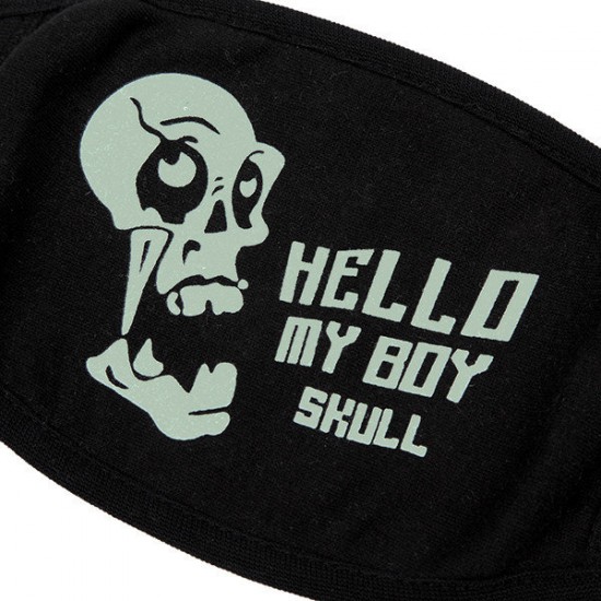 Unsiex Men Noctilucence Luminous Green Cartoon Skeleton Pattern Anti-Dust Cotton Mouth Mask Unsiex Men Noctilucence Luminous Green Cartoon Skeleton Pattern Anti-Dust Cotton Mouth Mask