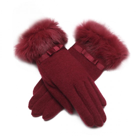 LYZA Women Autumn Warm Wool Full Fingers Gloves Winter Travel Elegant Gloves LYZA Women Autumn Warm Wool Full Fingers Gloves Winter Travel Elegant Gloves