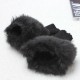 Ladies Fur Wrist Winter Warmer Knitted Fingerless Gloves