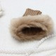 Ladies Fur Wrist Winter Warmer Knitted Fingerless Gloves Ladies Fur Wrist Winter Warmer Knitted Fingerless Gloves