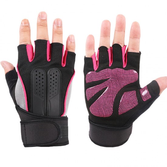 Men Women Fitness Gym Wristband Gloves Outdoor Sports Half Finger Slip Riding Gloves