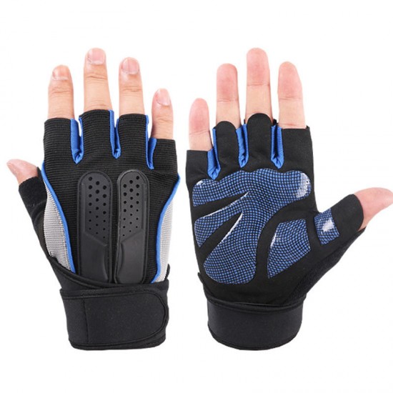 Men Women Fitness Gym Wristband Gloves Outdoor Sports Half Finger Slip Riding Gloves