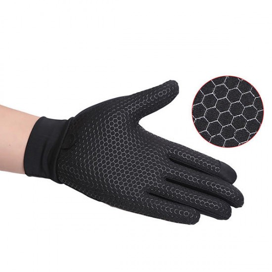 Mens Silicone Riding Non-slip Touch Screen Gloves Thicken Windproof Full Finger Glove