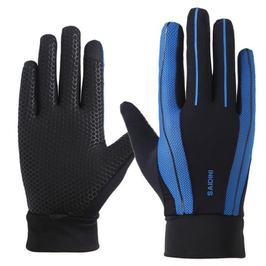 Mens Silicone Riding Non-slip Touch Screen Gloves Thicken Windproof Full Finger Glove