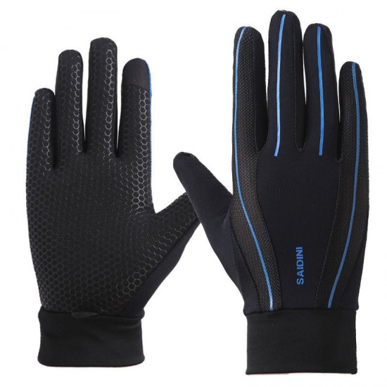 Mens Silicone Riding Non-slip Touch Screen Gloves Thicken Windproof Full Finger Glove