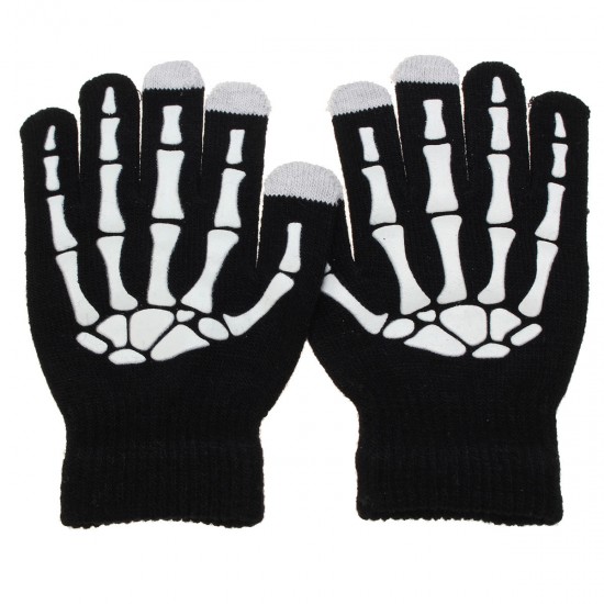 Unisex Fluorescent Touch Screen Gloves For Smartphone Tablet Full Finger Mittens