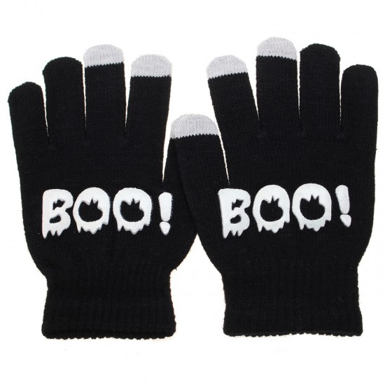 Unisex Fluorescent Touch Screen Gloves For Smartphone Tablet Full Finger Mittens