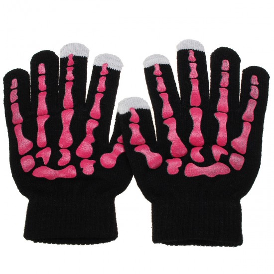 Unisex Fluorescent Touch Screen Gloves For Smartphone Tablet Full Finger Mittens