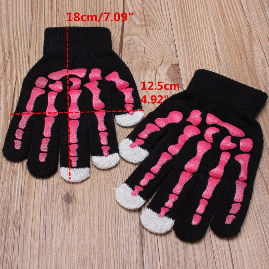 Unisex Fluorescent Touch Screen Gloves For Smartphone Tablet Full Finger Mittens