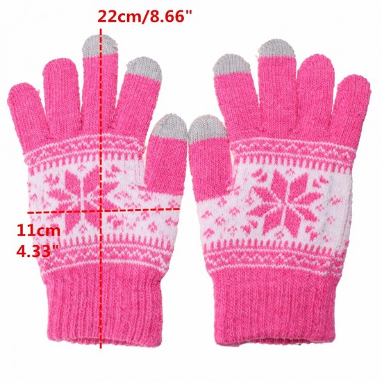Unisex Men Women Knitted Snowflake Smartphone Touch Screen Gloves Full Finger Mittens Unisex Men Women Knitted Snowflake Smartphone Touch Screen Gloves Full Finger Mittens