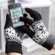 Unisex Men Women Knitted Snowflake Smartphone Touch Screen Gloves Full Finger Mittens