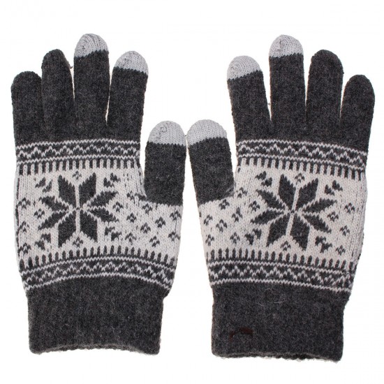 Unisex Men Women Knitted Snowflake Smartphone Touch Screen Gloves Full Finger Mittens Unisex Men Women Knitted Snowflake Smartphone Touch Screen Gloves Full Finger Mittens