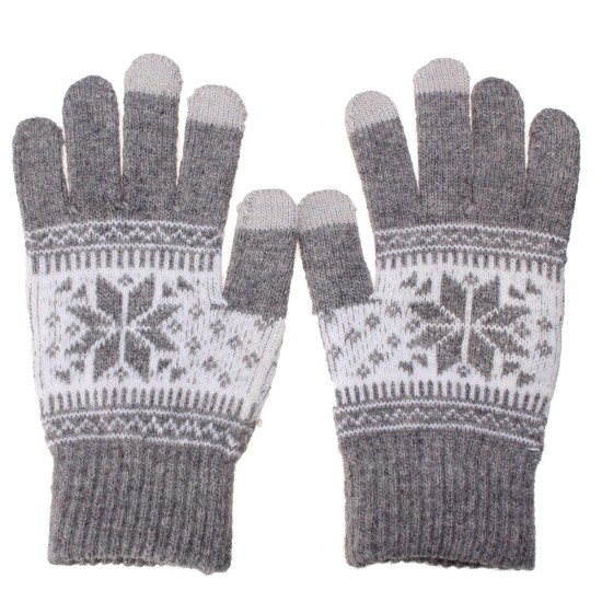 Unisex Men Women Knitted Snowflake Smartphone Touch Screen Gloves Full Finger Mittens Unisex Men Women Knitted Snowflake Smartphone Touch Screen Gloves Full Finger Mittens