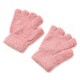 Women Girl Soft Coral Fleece Gloves Fingerless Pure Color Short Mittens