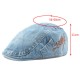 Leisure Washed Denim Adjustable Beret Hat Men Women Letter Embroidered Peaked Caps