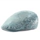 Leisure Washed Denim Adjustable Beret Hat Men Women Letter Embroidered Peaked Caps